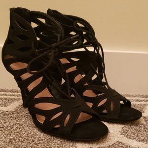 Black Velvet Heels Size 7